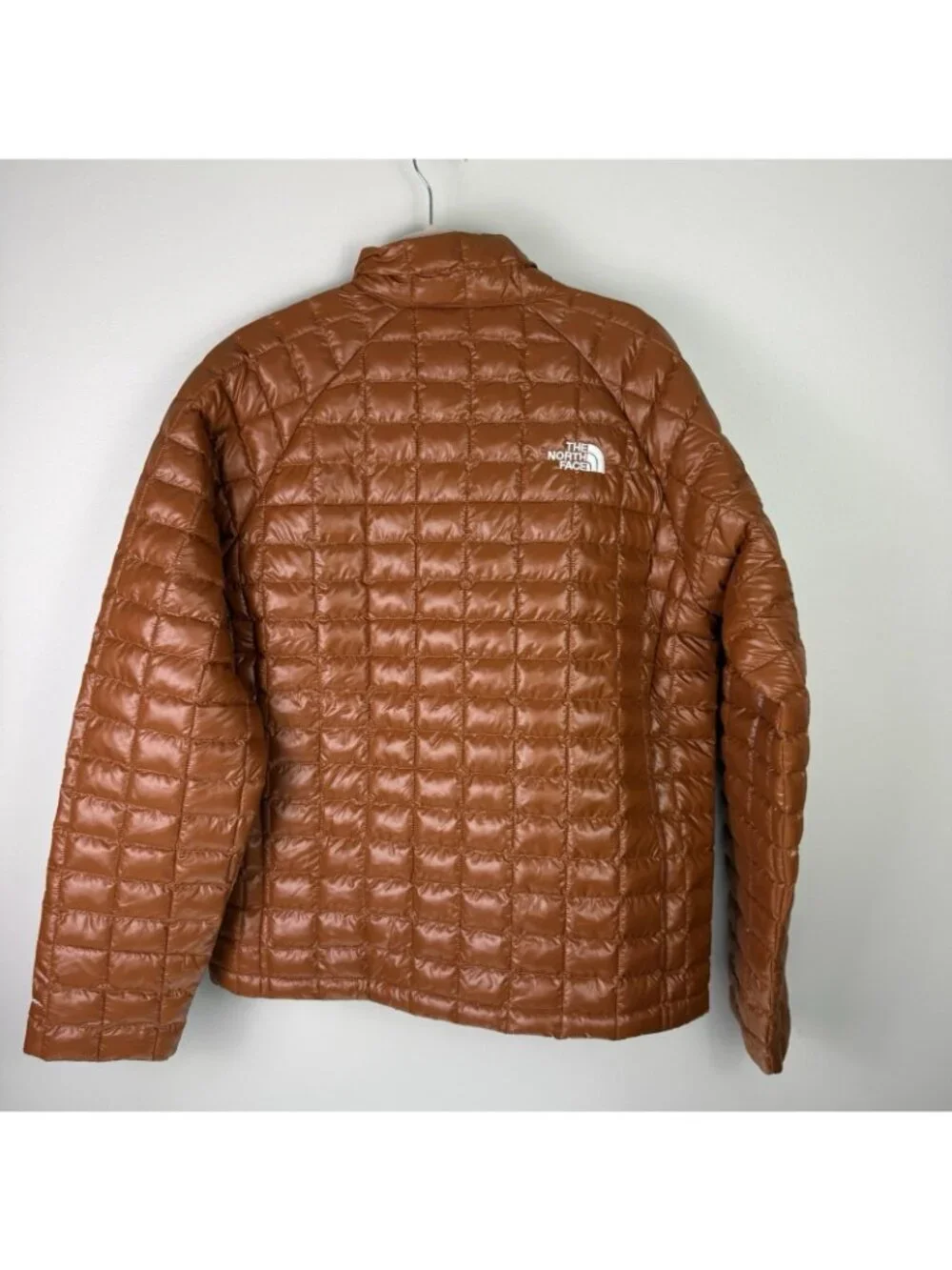North Face ThermoBall Jacket Men L Burnt Umber Puffer Quilted $200 Flaw